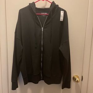 Time and try zip up hoodie sweatshirt jacket